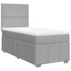 vidaXL Cama box spring con colch&oacute;n tela gris claro 90x200 cm
