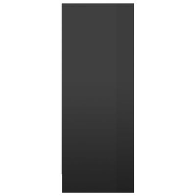 vidaXL Mueble zapatero madera contrachapada negro brillo 31,5x35x90 cm