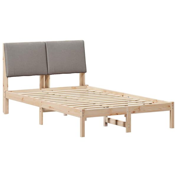 vidaXL Estructura de cama con cabecera Marr&oacute;n y taupe 120 x 190 cm