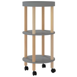vidaXL Carrito 3 estantes madera contrachapada y pino gris 38x38x82 cm