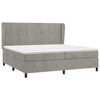 vidaXL Cama box spring con colch&oacute;n terciopelo gris claro 200x200 cm
