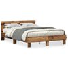 vidaXL Estructura de cama con cabecera Madera vieja 140 x 190 cm