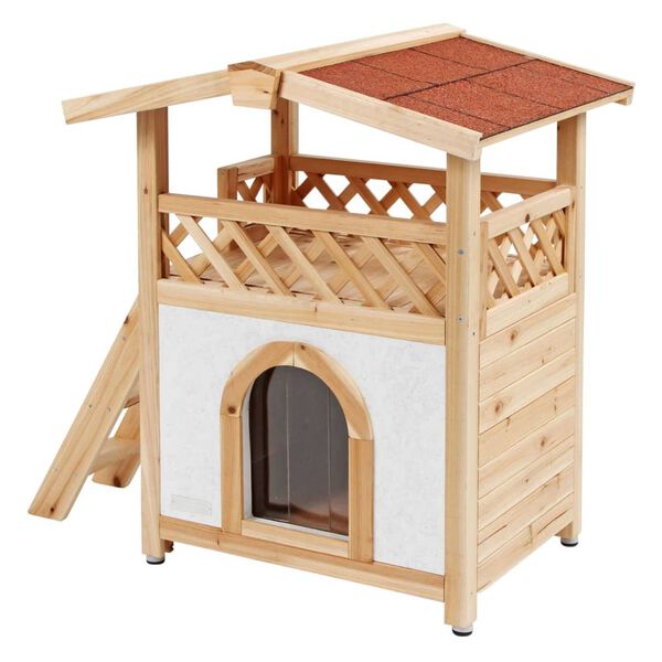 Kerbl Casa para gatos Tyrol Alpin marr&oacute;n claro 88x57x77 cm