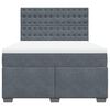 vidaXL Cama box spring con colch&oacute;n terciopelo gris oscuro 140x190 cm