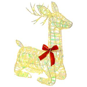 vidaXL Reno Navide&ntilde;o 3D LOVIISA 140 LED Blanco C&aacute;lido 55 x 22 x 63 cm