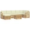 vidaXL Conjunto de sof&aacute;s de exterior 8 pcs Blanco y Crema