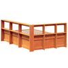 vidaXL Cama con estanter&iacute;a sin colch&oacute;n madera maciza marr&oacute;n 135x190cm