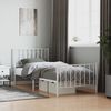 vidaXL Estructura cama sin colch&oacute;n con estribo metal blanco 90x200 cm