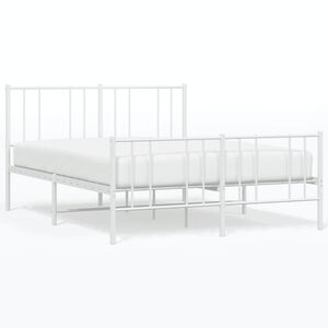 vidaXL Estructura cama sin colch&oacute;n con estribo metal blanco 140x200 cm