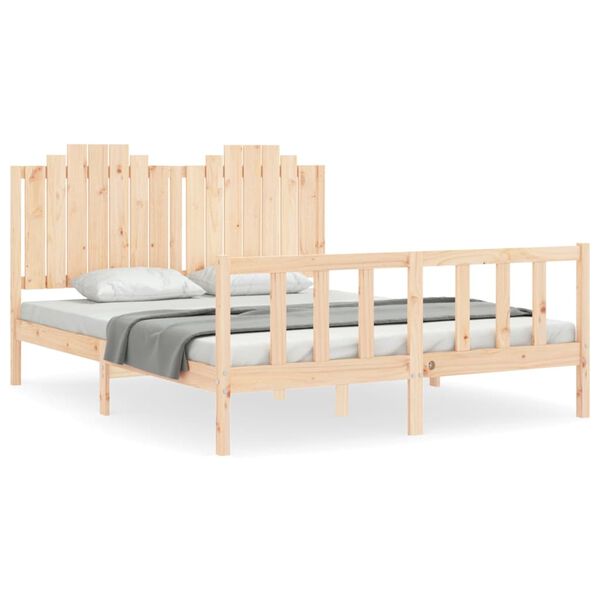 vidaXL Estructura de cama sin colchón madera maciza de pino 160x200 cm