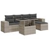 vidaXL Set de sof&aacute;s de jard&iacute;n 6 pzas y cojines rat&aacute;n sint&eacute;tico gris