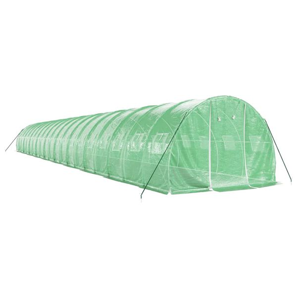 vidaXL Invernadero con estructura de acero verde 60 m&sup2; 20x3x2 m