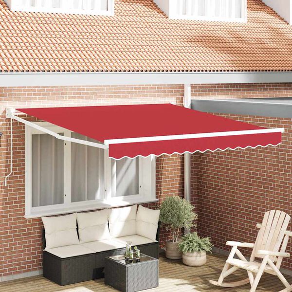 vidaXL Toldo Retr&aacute;ctil Manual Rojo 300 x 250 cm Poli&eacute;ster y Aluminio
