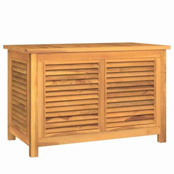 vidaXL Caja de almacenaje de jard&iacute;n con bolsa teca maciza 90x50x58 cm