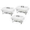 vidaXL Set calentador de comida para buffet 3 piezas acero inoxidable