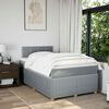 vidaXL Cama box spring con colch&oacute;n tela gris claro 120x200 cm
