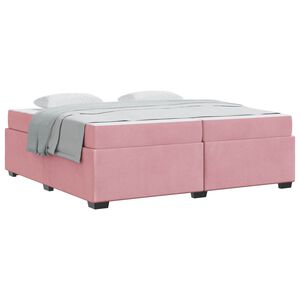 vidaXL Estructura de cama con colch&oacute;n Rosa 200 x 200 cm tela