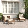 vidaXL Set muebles de jardín 5 piezas y cojines ratán sintético marrón