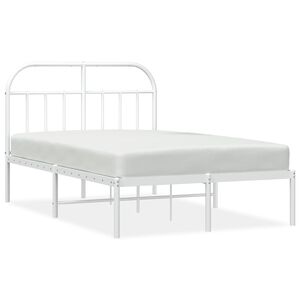 vidaXL Estructura cama sin colch&oacute;n con cabecero metal blanco 120x190cm