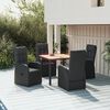 vidaXL Set de muebles jardín 5 pzas con cojines ratán sintético negro