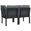 vidaXL Sillones esquina jardín con cojines 2 uds ratán PE negro y gris