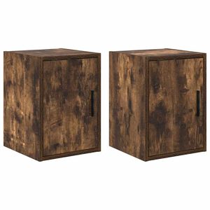 vidaXL Armarios de pared 2 uds para garaje madera roble ahumado