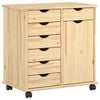 vidaXL Gabinete rodante 63,5 x 39 x 65,5 cm Madera de Pino Macizo