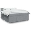vidaXL Cama box spring con colch&oacute;n tela gris claro 200x200 cm