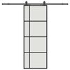vidaXL Puerta corredera con juego herrajes negro 76x205 cm ESG vidrio