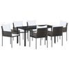 vidaXL Conjunto de Comedor de Jard&iacute;n 7 uds. Marr&oacute;n y Negro