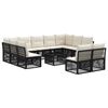 vidaXL Conjunto de sof&aacute;s de jard&iacute;n 12 uds. 11 plaza Negro