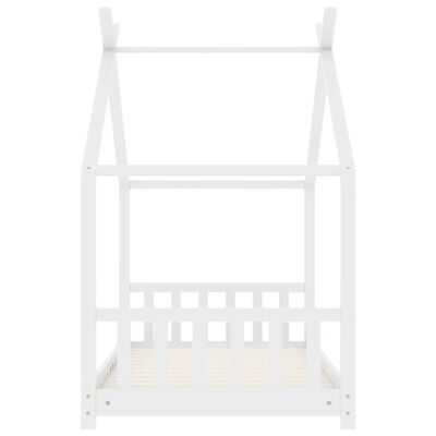 vidaXL Estructura de cama infantil madera maciza pino blanco 70x140 cm