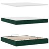 vidaXL Estructura de cama otomana con colch&oacute;n verde oscuro 180x200 cm