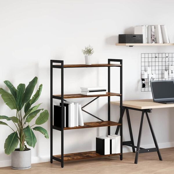 vidaXL Estante de libros Roble ahumado 80 x 30 x 120 cm