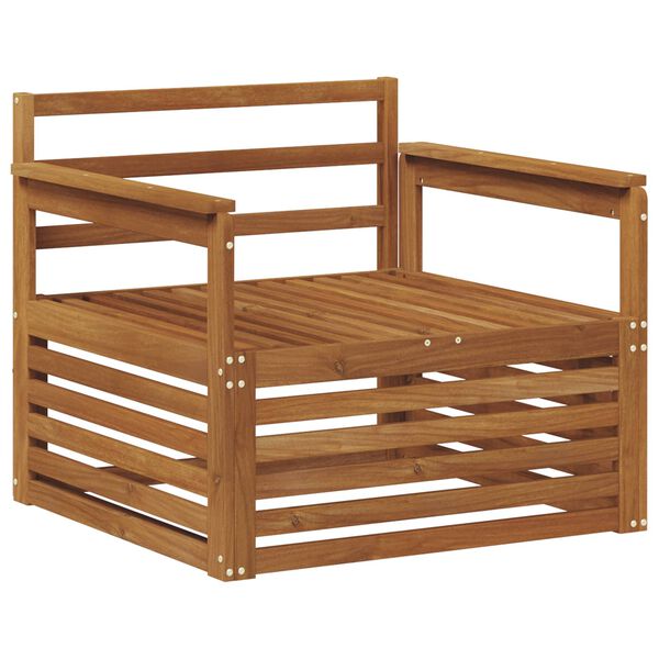 vidaXL 2 Pieza Sof&aacute; con reposabrazos Madera de Acacia S&oacute;lida Natural