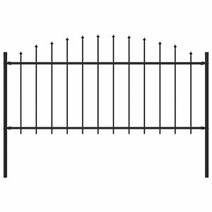 vidaXL Valla de jard&iacute;n Woerden con punta de lanza de acero, 170x75 cm, negro