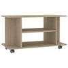 vidaXL Mueble de TV ruedas madera ingenier&iacute;a roble Sonoma 80x40x45 cm