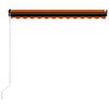 vidaXL Toldo retr&aacute;ctil manual con LED naranja y marr&oacute;n 350x250 cm