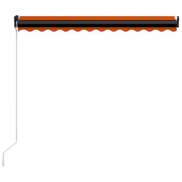vidaXL Toldo retr&aacute;ctil manual con LED naranja y marr&oacute;n 350x250 cm