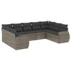 vidaXL Set de muebles de jard&iacute;n 9 pzas y cojines rat&aacute;n sint&eacute;tico gris