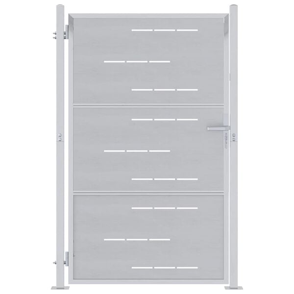 vidaXL Puerta de jardín Plateado 100 x 150 cm Acero inoxidable