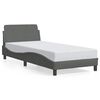 vidaXL Estructura de cama Dover tela gris oscuro 90x190 cm