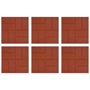 vidaXL Piedra decorativa 6 pcs Rojo 40,5 x 40,5 x 2 cm Goma