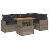 vidaXL Set sof&aacute;s jard&iacute;n y cojines 6 pzas rat&aacute;n sint&eacute;tico acacia gris