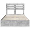 vidaXL Cama con almacenamiento con cabecera Gris Concreto 135 x 190 cm