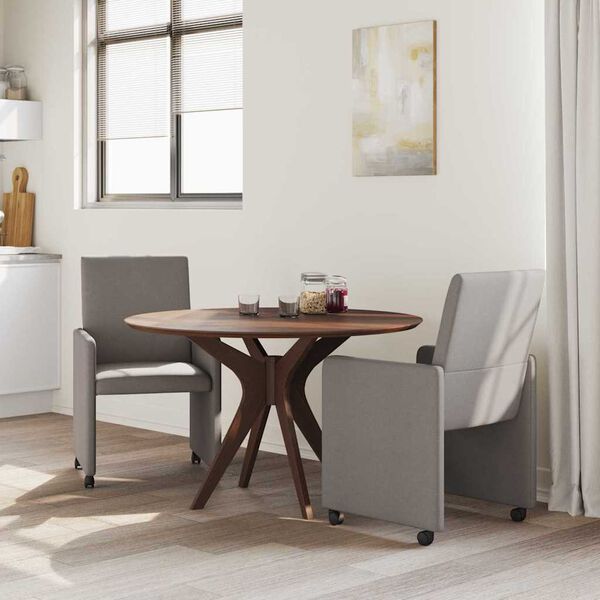vidaXL Sillas de Comedor con Ruedas 2 pcs Taupé 57 x 66 x 94 cm tela