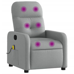 vidaXL Sill&oacute;n reclinable de masaje de tela gris claro