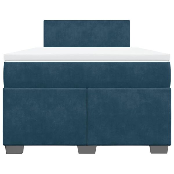 vidaXL Cama box spring con colch&oacute;n terciopelo azul oscuro 120x200 cm