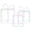vidaXL Cajas de regalo de Navidad con luces LOVIISA 3 uds. 360 LED