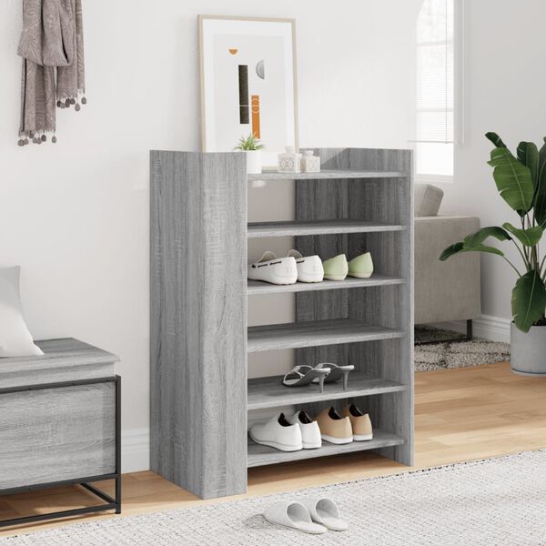 vidaXL Mueble zapatero madera ingeniería gris Sonoma 74,5x37,5x100 cm